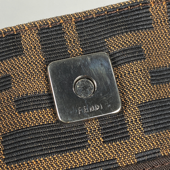 Fendi Zucca Pattern All Over Logo Canvas Handbag Brown - Picture 3 of 7